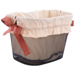 Vložka do košíka krémová s hnedými stužkami